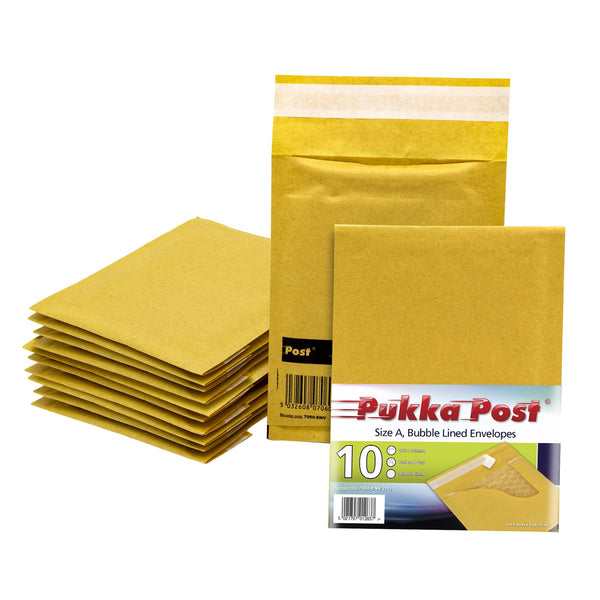Gold Bubble Envelopes - PUKKA A7 175x130mm 10 Pack